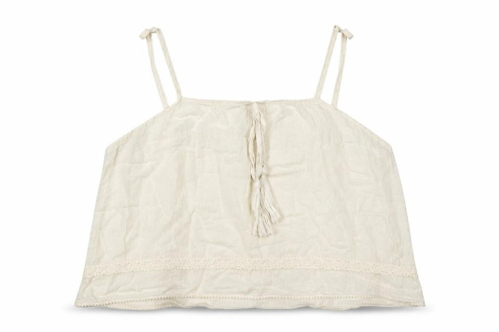 Front view of River Island women’s white camisole t-shirt, size UK 12