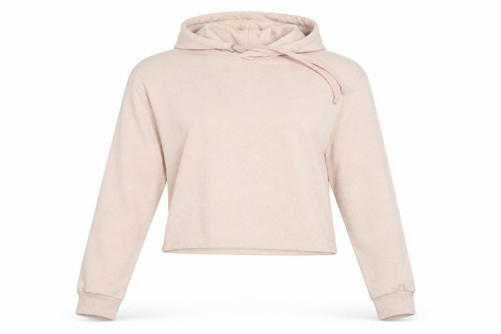 Front view of Divided women’s pink pullover hoodie, size XS