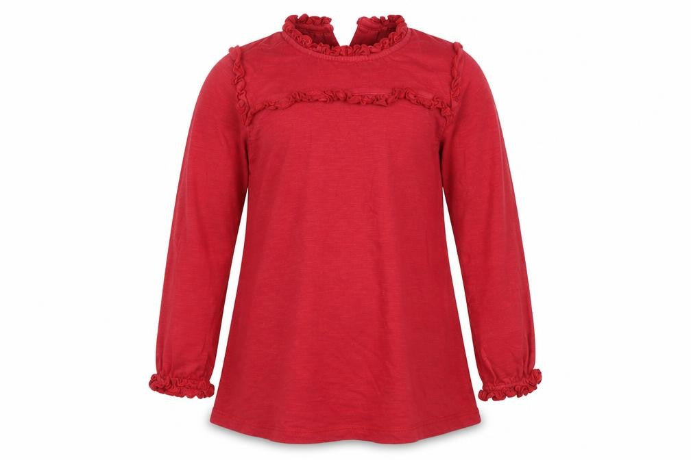 Front view of Next girls’ red ramie a-line, size 8, years