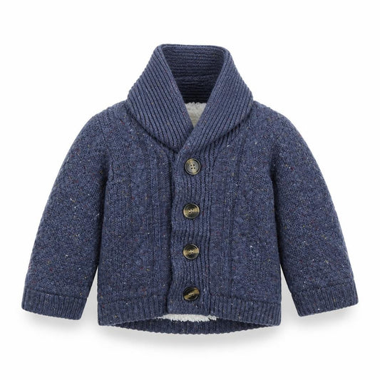 Front view of Nutmeg Baby Blue Jacket, size 12, Months