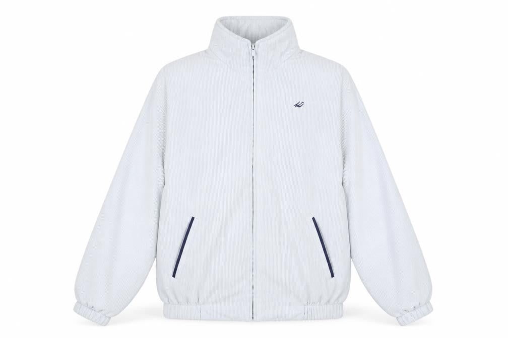 Front view of Swallow women’s blue jacket, size UK 14