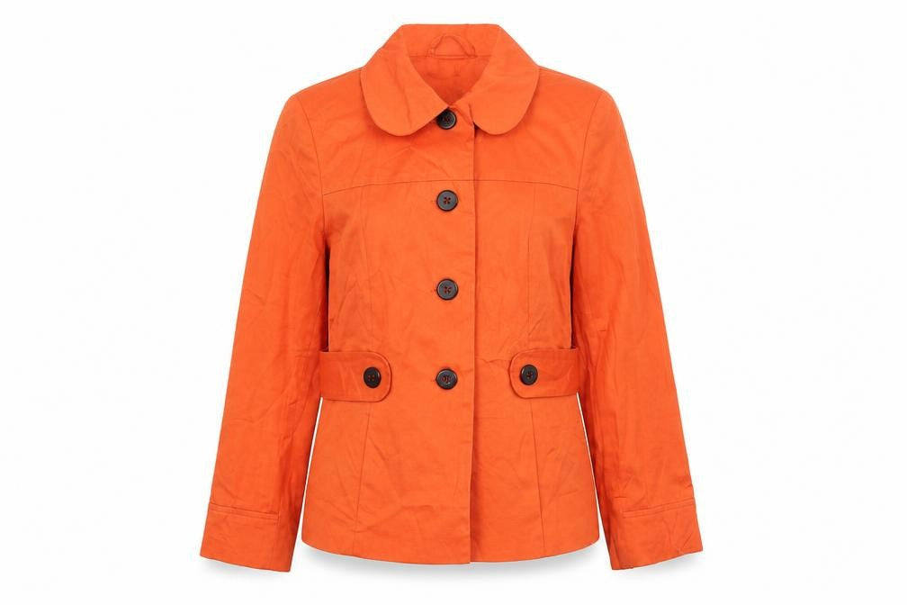 Front view of George women’s orange jacket, size UK 12