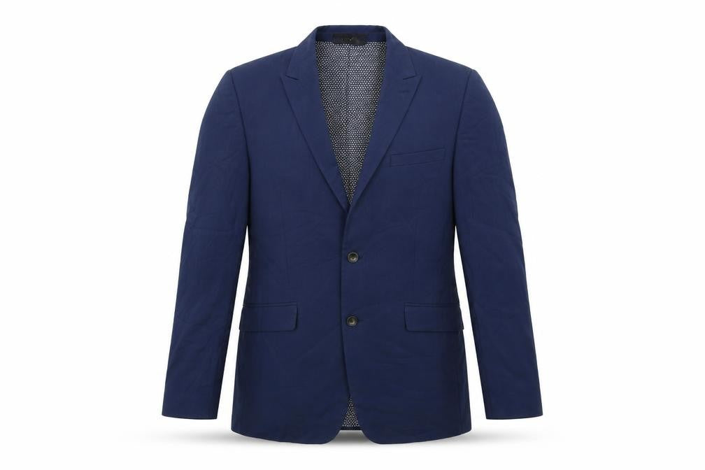 Front view of Marks & Spencer men’s blue jacket suit jacket, size 40