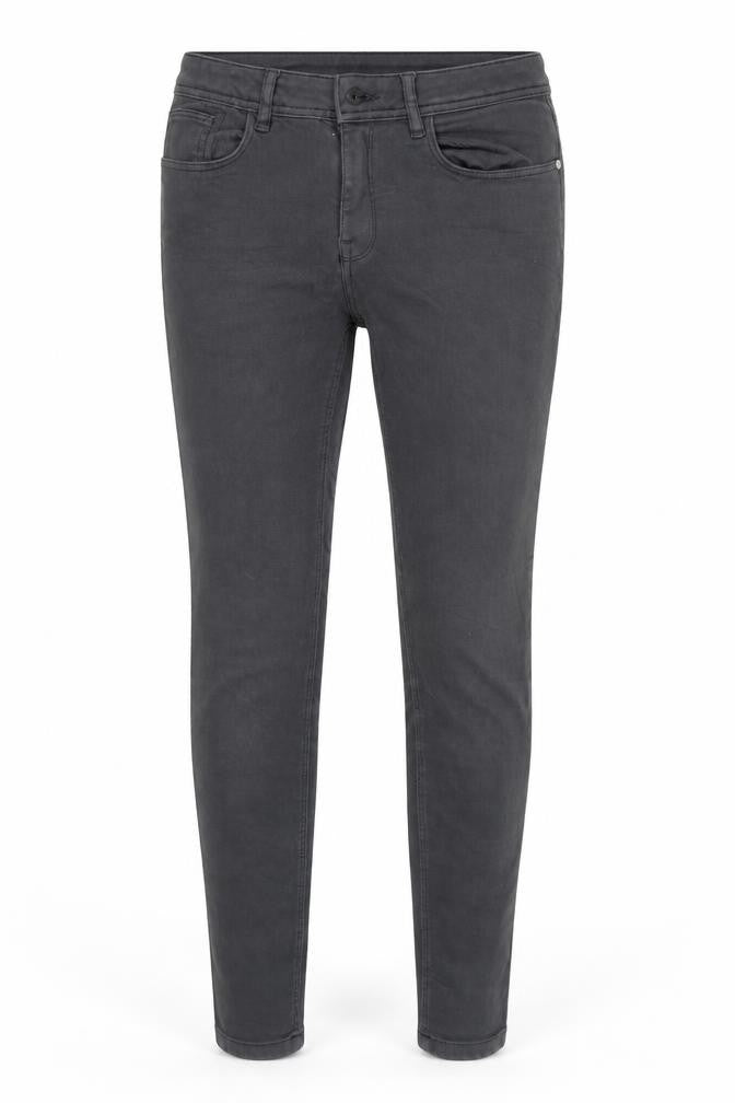 Front view of Zara women’s grey denim tapered jeans, size UK 8, 28-inch leg