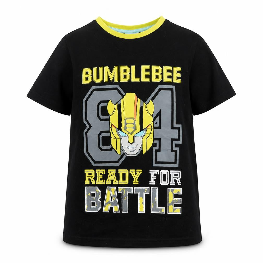 Front view of Pep&Co boys’ black basic t-shirt, size 9-10, years