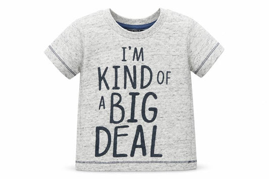 Front view of Primark Baby Grey Basic T-Shirt, size 9-12, Months