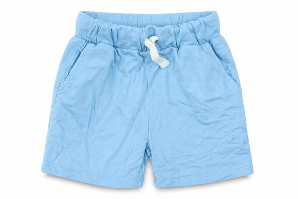 Front view of V Baby Blue Cargo Trousers, size 18-24, Months