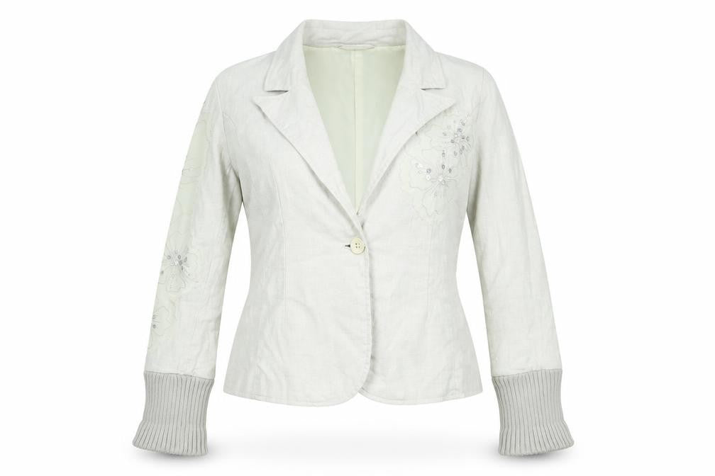 Front view of VILA women’s beige jacket blazer, size M