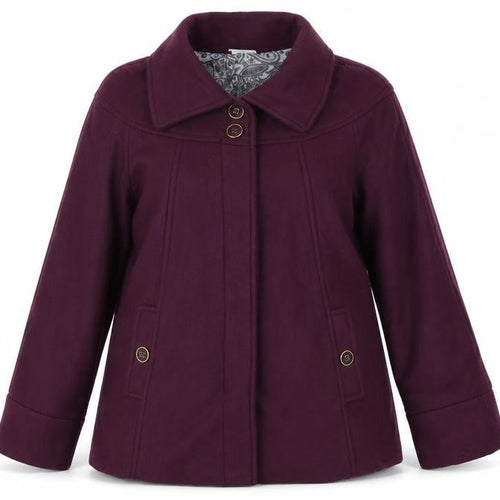 Anne De Lancay Womens Purple   Overcoat Coat Size 10