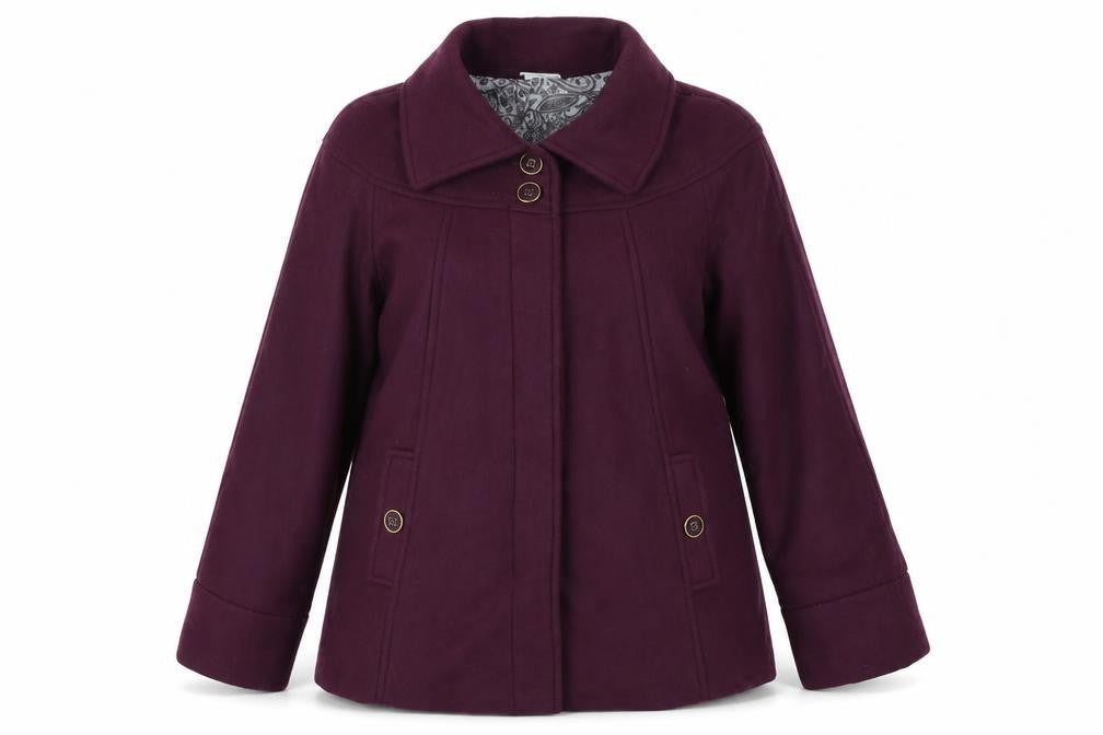 Anne De Lancay Womens Purple   Overcoat Coat Size 10