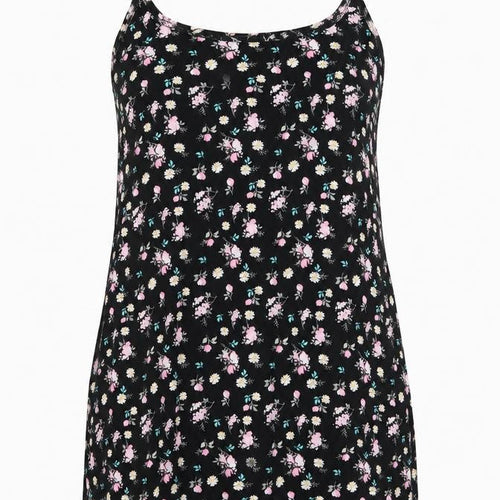 Cotton On Womens Black Floral  A-Line  Size XS