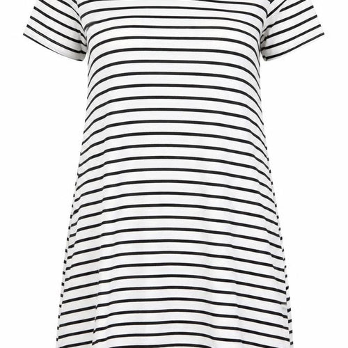 X&Z fashion Womens White Striped  T-Shirt Dress  Size M