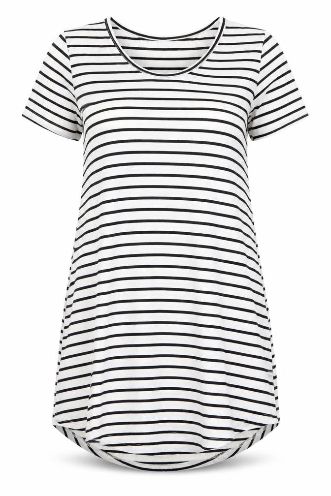X&Z fashion Womens White Striped  T-Shirt Dress  Size M