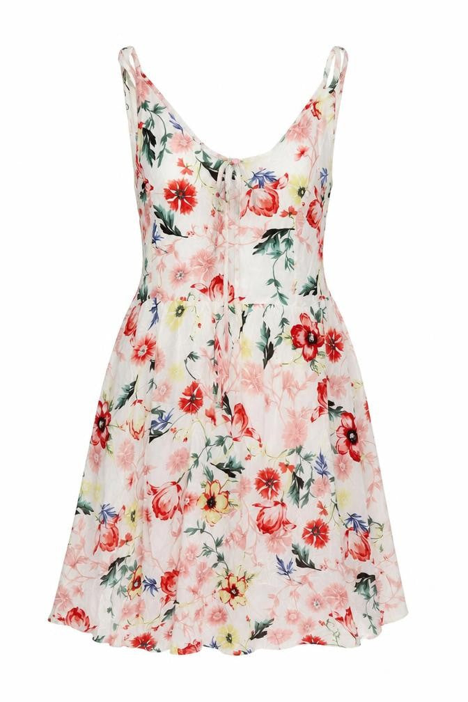 Jaqueline deYong Womens White Floral  Fit & Flare  Size 6