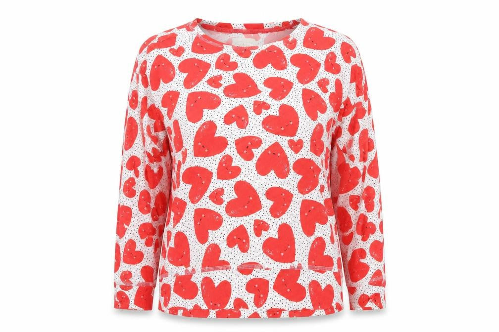Front view of Next women’s white polka dot top pyjama top, size M