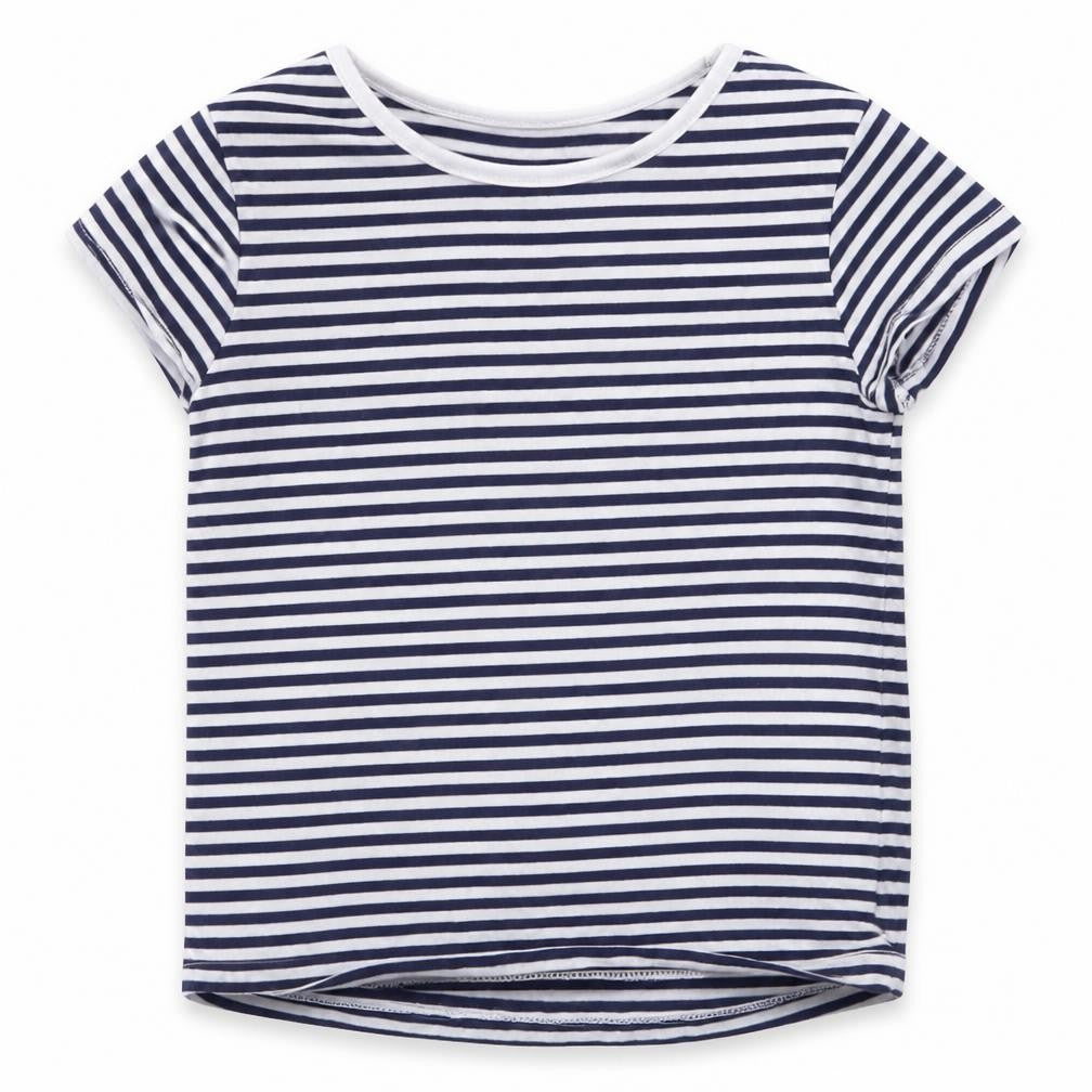 F&F Girls White Striped  Basic T-Shirt Size 5-6 Years