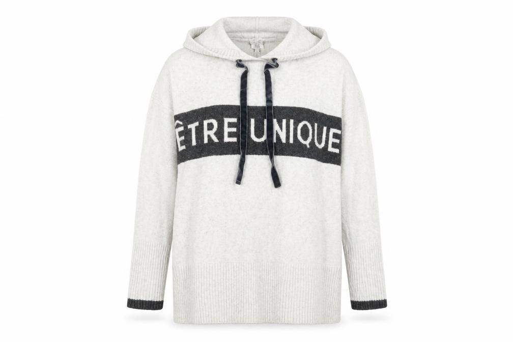 Front view of River Island women’s grey pullover hoodie, size UK 8, - etre unique