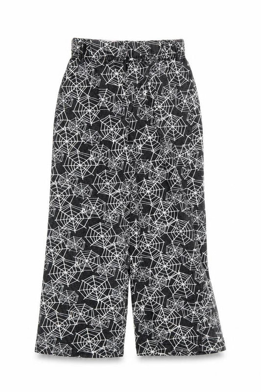 Front view of Disney girls’ black animal print jogger trousers, size 3, years