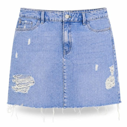 F&F Womens Blue   A-Line Skirt Size 10  - Ripped details