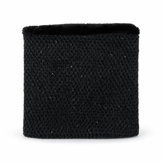Front view of Preworn unisex black shawl/wrap - snood