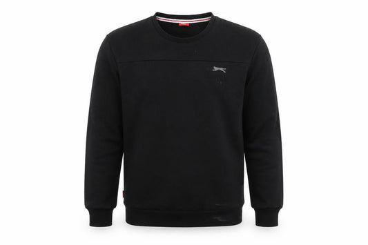 Front view of Slazenger boys’ black pullover sweatshirt, size 13, years