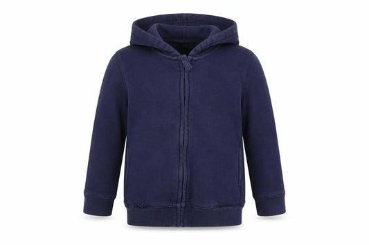 Front view of Matalan boys’ blue full zip hoodie, size 3, years
