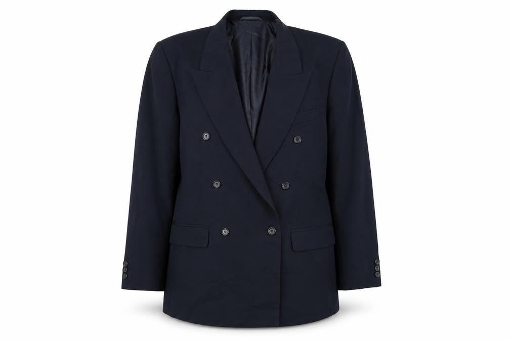 Front view of Burton women’s black jacket blazer, size UK 42