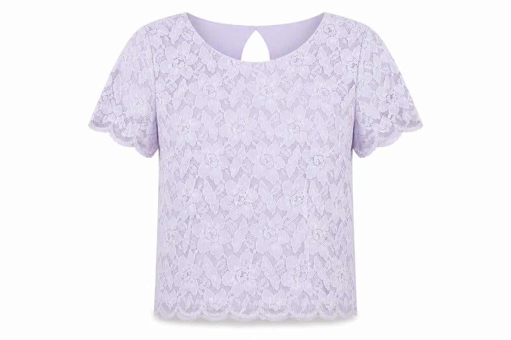 Fashion  Womens Purple Floral  Basic T-Shirt Size 14