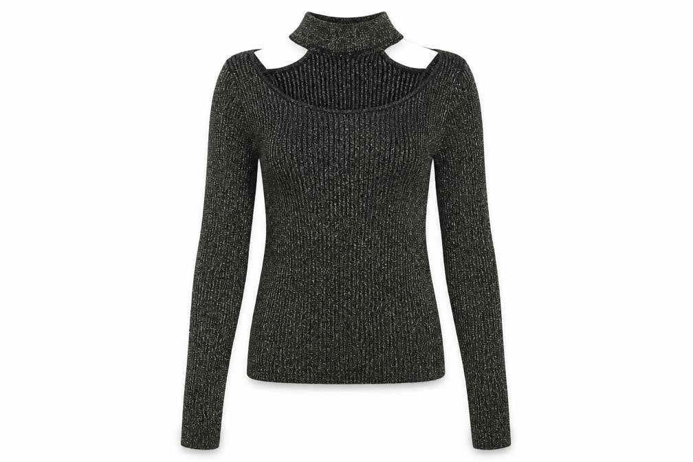 Front view of H&M women’s black jumper, size S