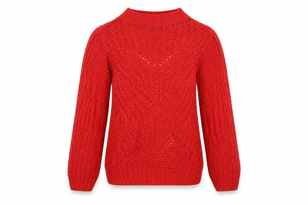 Moda Womens Red  Knit Pullover Jumper Size S
