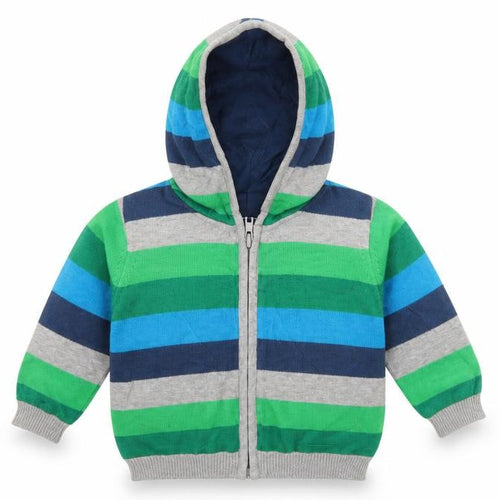 Blue Zoo Boys Multicoloured Striped  Full Zip Jumper Size 3-6 Months