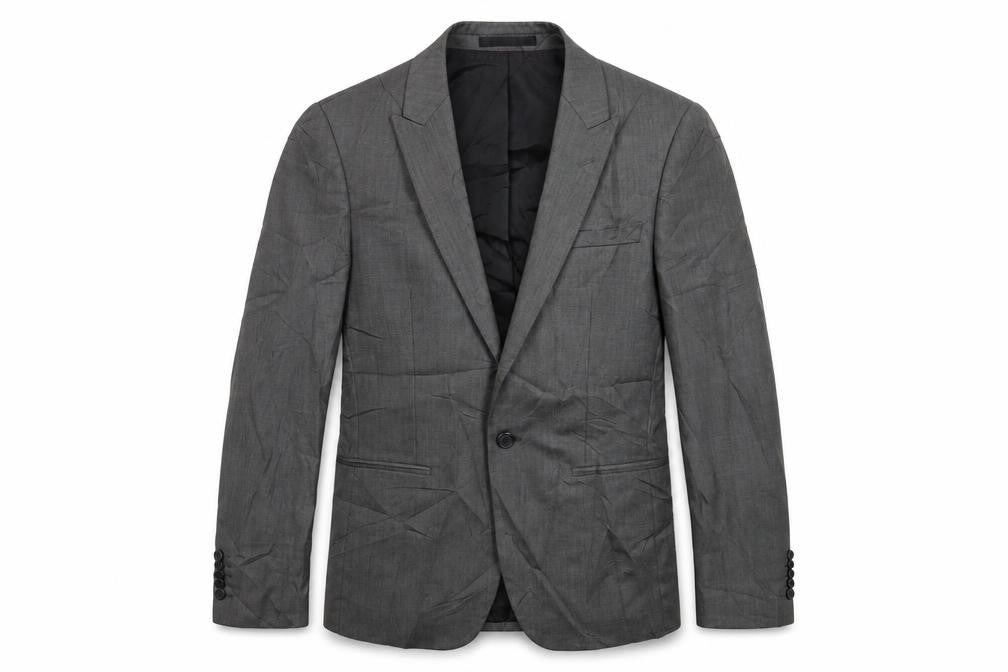 Front view of Venturo men’s grey suit jacket, size 34