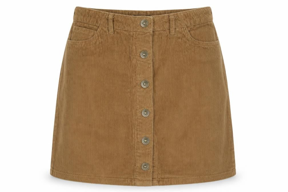 Pieces Womens Beige  Corduroy Mini Skirt Size M