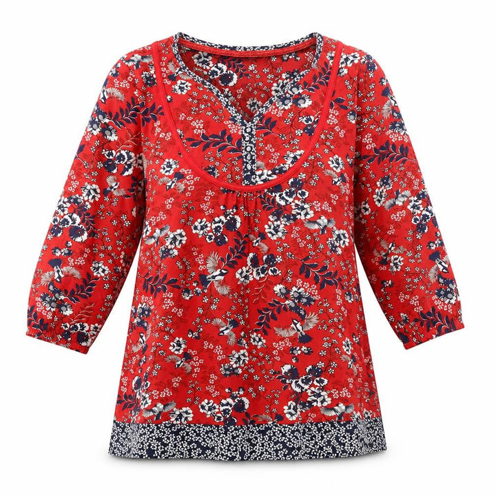 M&Co Womens Red Floral Shift Size 10