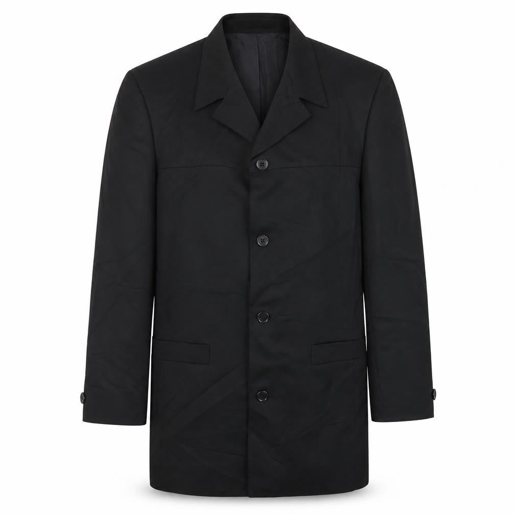 Front view of Taylor & Wright men’s black jacket suit jacket, size 38