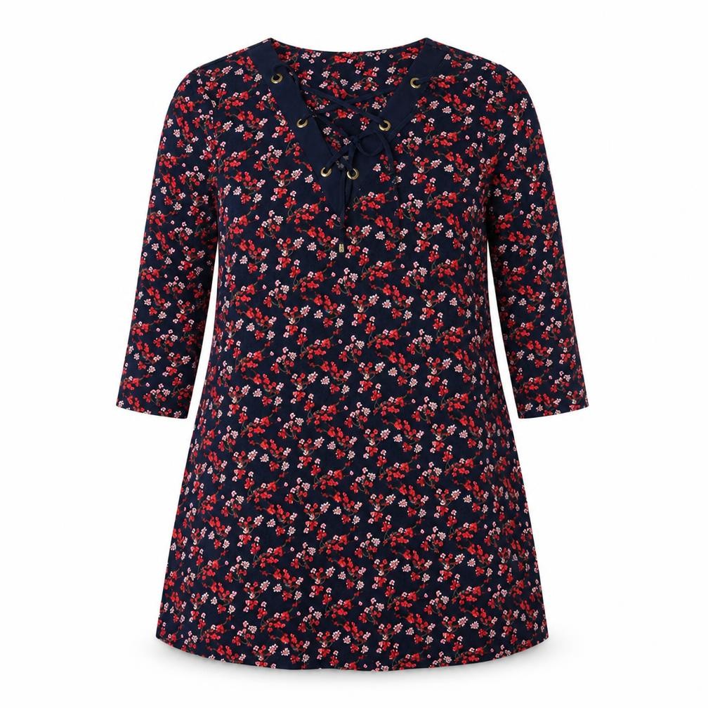 Bonmarché Womens Blue Floral  A-Line  Size 12
