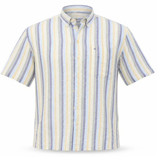 ai Mens Beige Striped   Button-Up Size 42