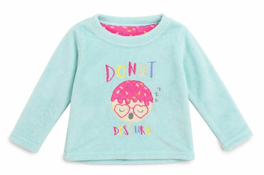 Front view of Just like you girls’ green jumper, size 2-3, years