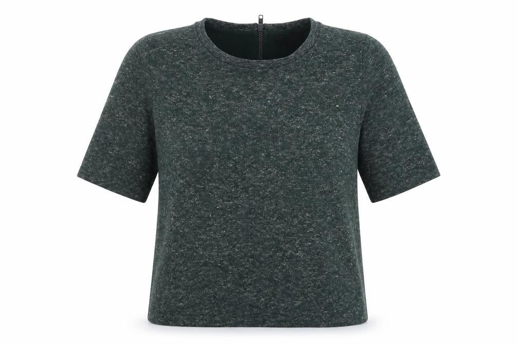 Front view of Topshop women’s green knit jumper, size UK 10