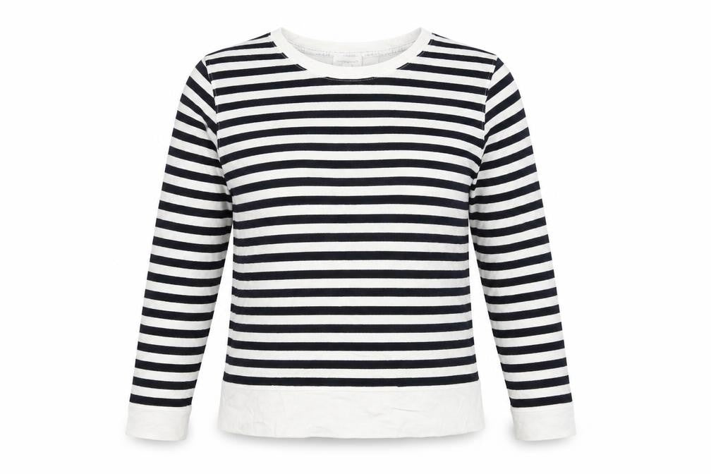 Front view of Liz Claiborne women’s multicoloured striped knit jumper, size M