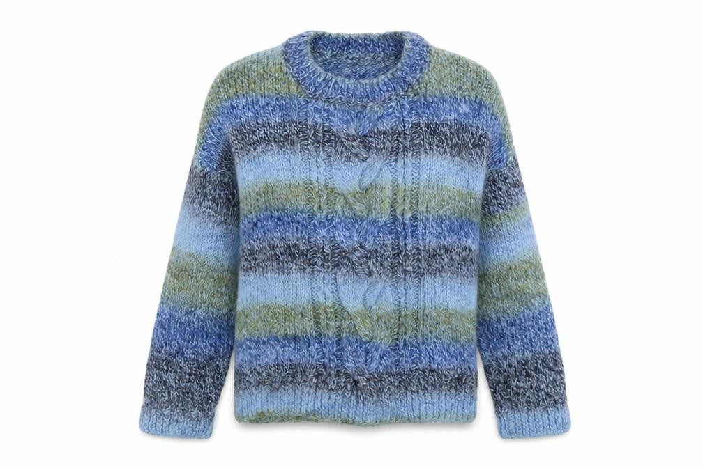 Front view of Preworn girls’ multicoloured knit jumper, size S