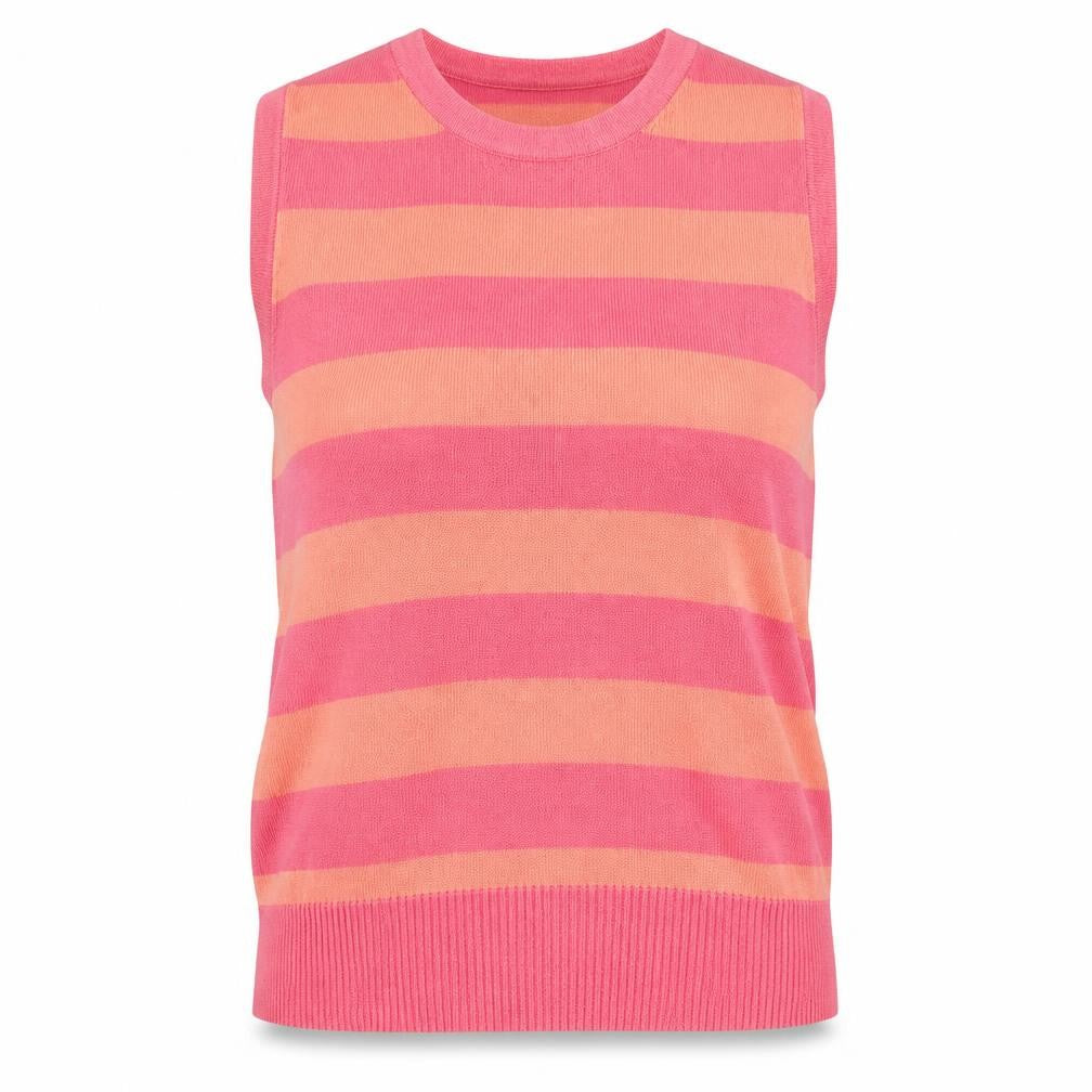 Front view of Gap women’s pink striped knit jumper, size M