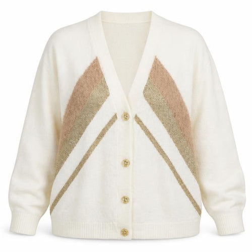 LC Waikiki Womens White  Knit Cardigan Jumper Size L