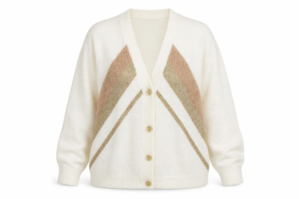 LC Waikiki Womens White  Knit Cardigan Jumper Size L