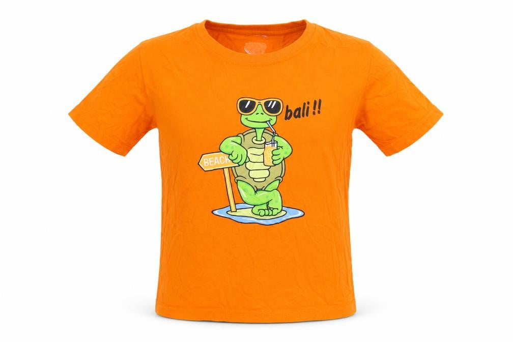 Front view of Preworn boys’ orange basic t-shirt, size S
