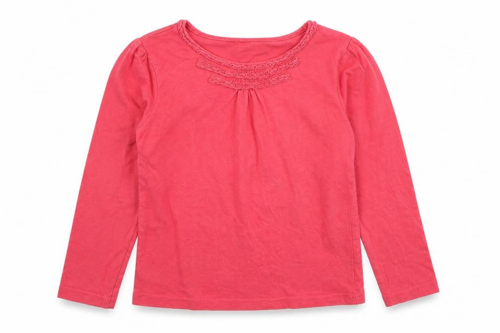 Front view of George girls’ pink basic t-shirt, size 5-6, years