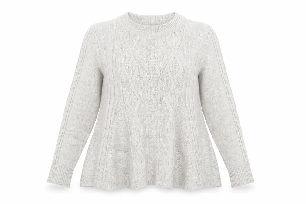 Front view of Tu women’s grey knit jumper, size M