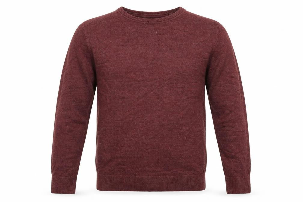 Front view of C&A men’s brown knit jumper, size M