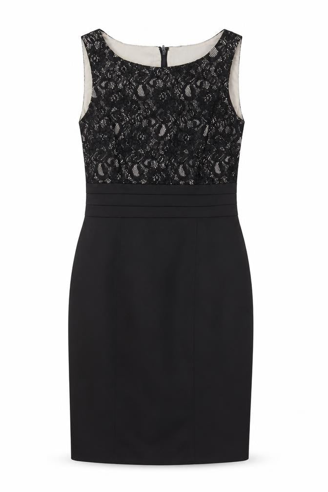 Front view of H&M women’s black sheath, size UK 10