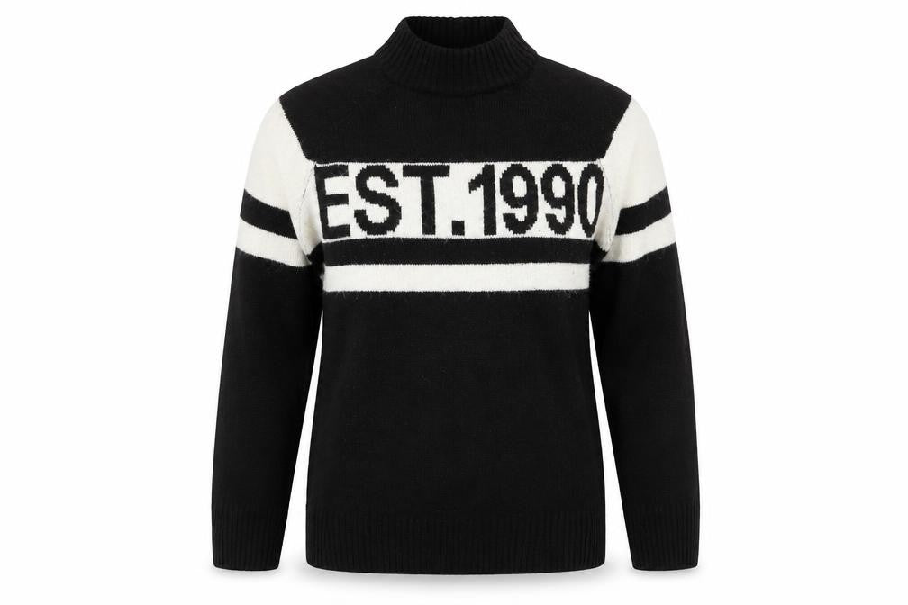 Front view of New Look women’s black knit jumper, size S